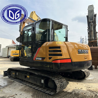 Sany Sy55C Digunakan 5,5 Ton Excavator Dengan Sistem Cepat Mulai Mesin dan layar terang