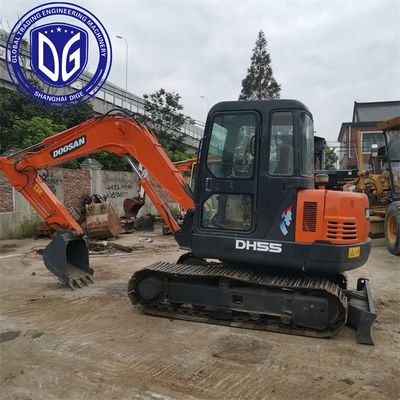 Digunakan Doosan DH55 5,5 Ton Mini Excavator Dengan Kualitas Baik Dengan Harga Murah Siap Dijual