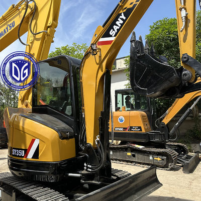 Digunakan Sany SY35 3.5Ton Excavator Crawler Kecil Hampir Baru Dengan Desain Kompak